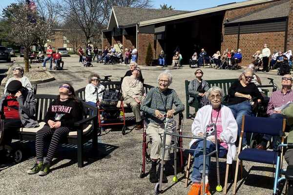 Notre Dame's Quynh Lan Nguyen, Associate Research Professor in the Department of Physics & Astronomy, organized a solar eclipse event in partnership with St. Paul's Senior Community in South Bend, IN on April 8, 2024.